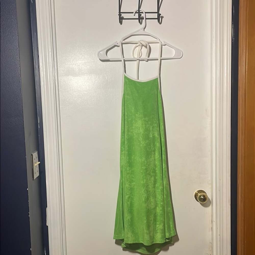 Pink Lilly Vibrant Green Halter Dress